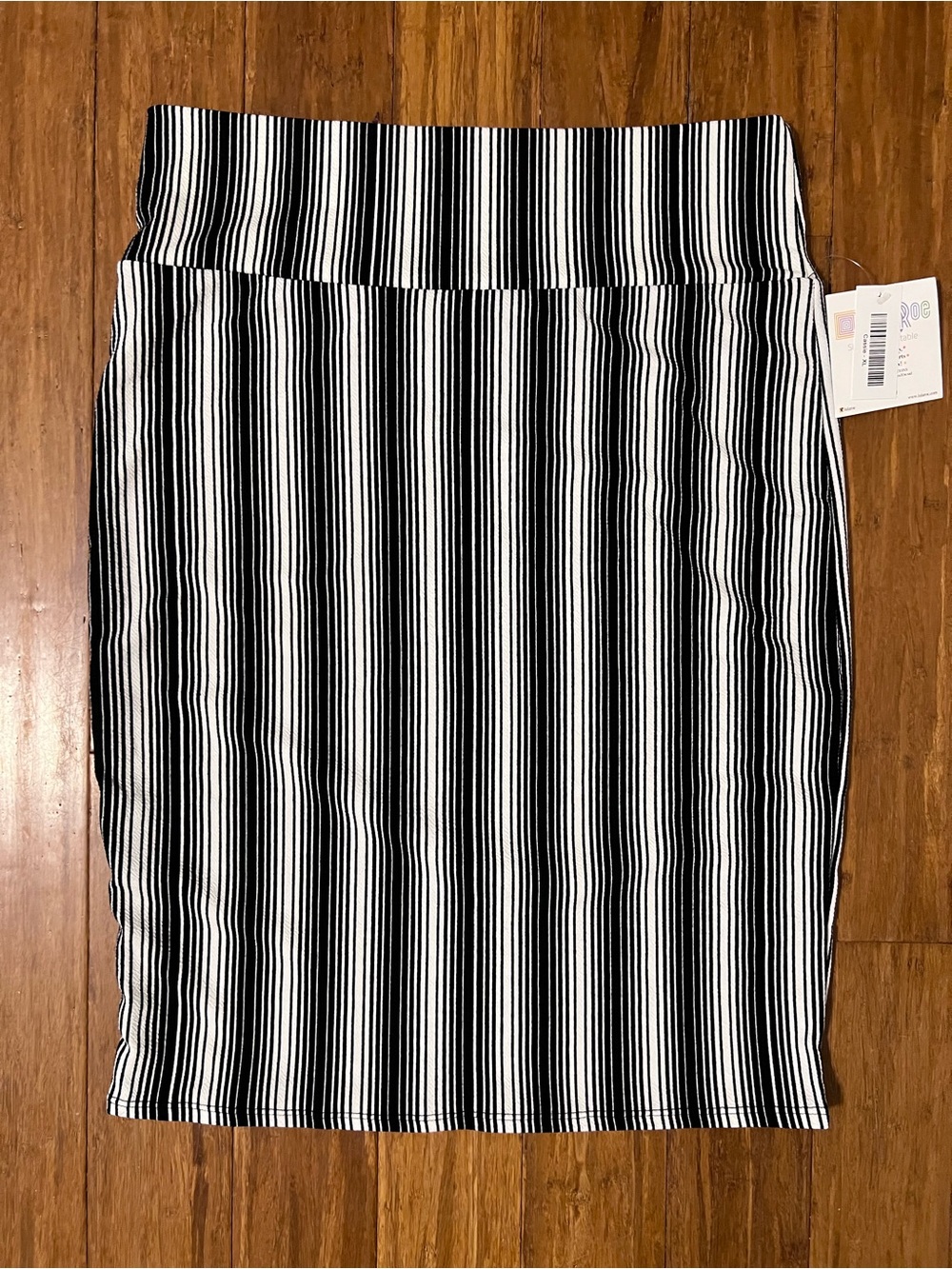 LuLaRoe Black and White Vertical Stripe Pencil Skirt